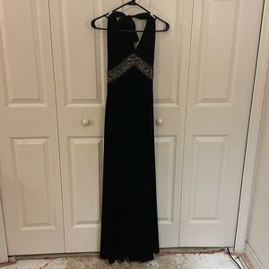 Women’s black velvet formal dress